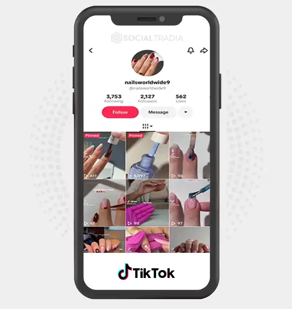 TikTok account nailsworldwide9 (2k Followers)