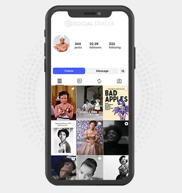 Instagram account Eartha Kitt Legacy (32.2k Followers)