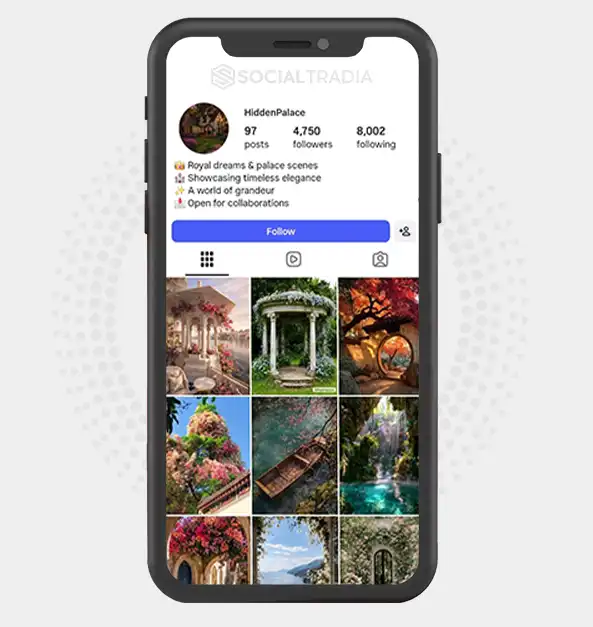 Instagram account hiddenpalace2026 (4.7k Followers)