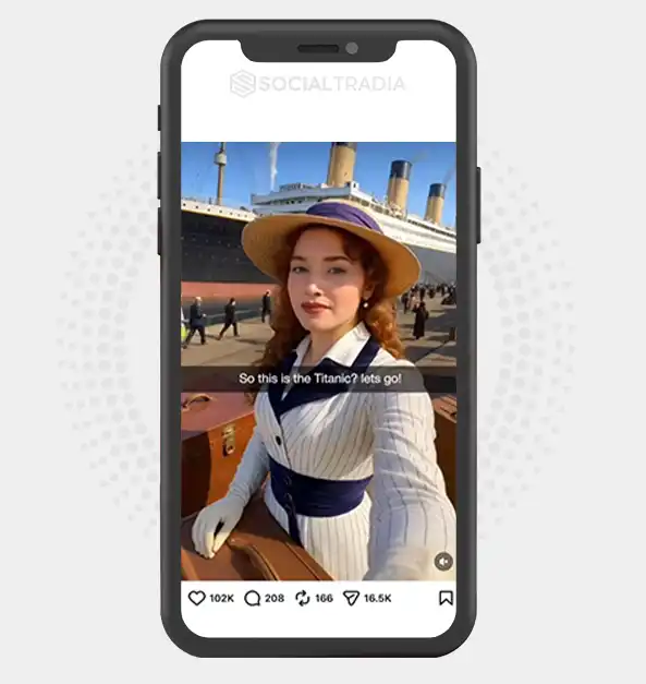 Instagram account ViralAIiHistory (43.4k Followers)