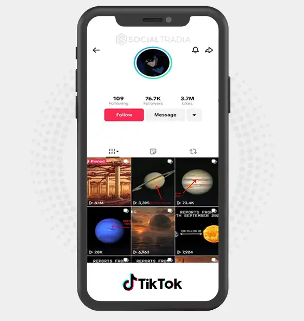 TikTok account BeyondEarth (76.7k Followers)