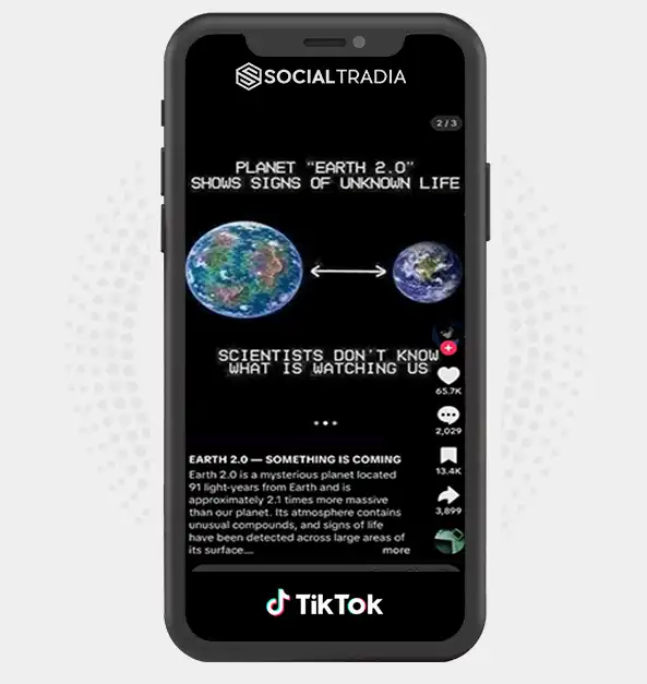 TikTok account BeyondEarth (76.7k Followers)