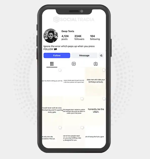Instagram account DeeepTxts (234k Followers)