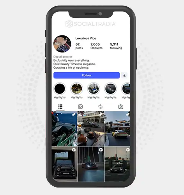 Instagram account luxuryvibee66 (2k Followers)