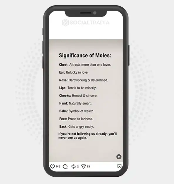 Instagram account MindsetLore (6.3k Followers)