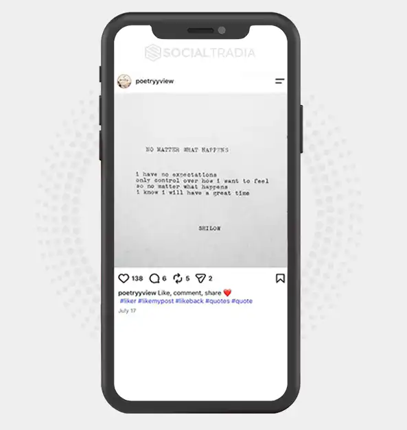Instagram account poetryyview (4.1k Followers)