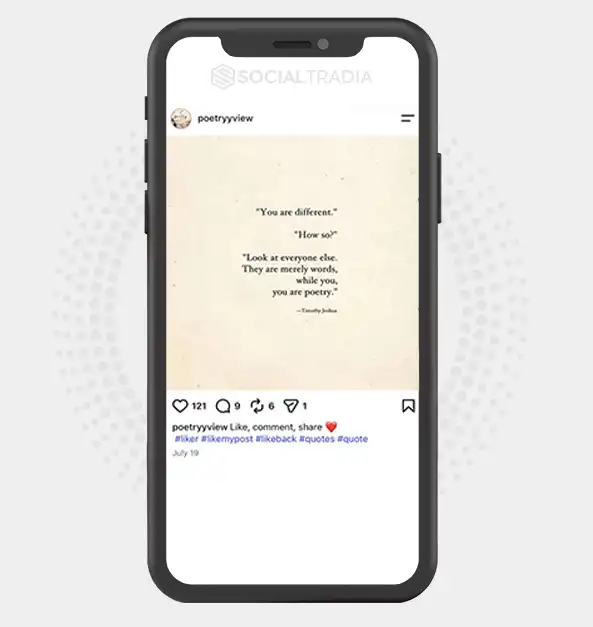 Instagram account poetryyview (4.1k Followers)