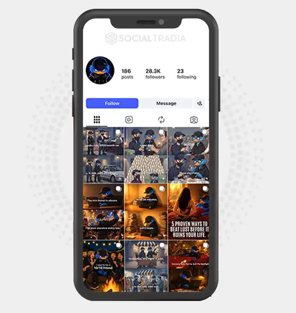 Instagram account The Millionaire Method (28.3k Followers)